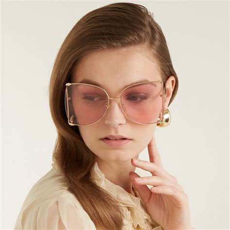 gucci pink and gold sunglasses|pink rimless sunglasses.